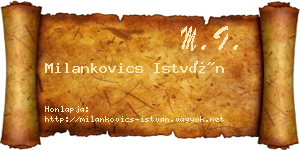 Milankovics István névjegykártya